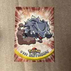- Pokemon Topps Rhyhorn #111 TV Animation Edition Series 2 (Blue Logo) - Image 1