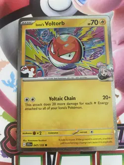 Iono's Voltorb 047/159 Cosmos Holo Pokemon Play! Prize Pack Play Stamp Series 7 - Image 1