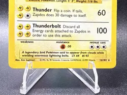 Zapdos 16/102 Holo Rare Pokemon 1999 Unlimited Base Set - Image 4