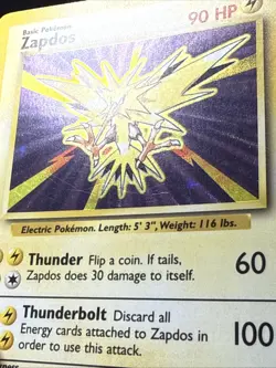 Zapdos 16/102 Holo Rare Pokemon 1999 Unlimited Base Set - Image 5