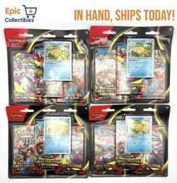 4x Pokemon Mega Evolution 3 Pack - Blister Factory Sealed IN HAND LOT OF 4 - Image 1
