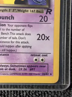 Pokemon TCG Dark Hypno 26/82 Team Rocket 1st Edition Non-Holo Rare Vintage NM - Image 5