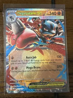 Mega Lucario ex 077/132 Double Rare Pokemon Mega Evolution NM Fast Shipping - Image 1