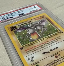 1999 1st Edition Pokemon Fossil Aerodactyl Holo #1/62 PSA 8 NM MT STUNNING! - Image 2