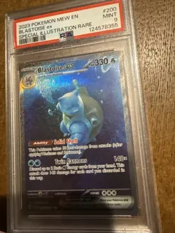 Pokemon 2023 Blastoise EX Special Illustration Rare #200/165 PSA 9 Mew En-151 - Image 1