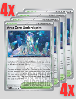 x4 Area Zero Underdepths 131/142 x4 Stellar Crown Pokemon TCG Playset - Image 1