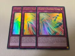 3x Harpie's Feather Storm EURO Print 1st Edition Ultra Rare RA01-EN073 Yu-Gi-Oh - Image 1