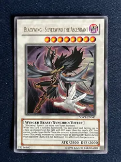 Yugioh! 1x Blackwing - Silverwind the Ascendant SOVR-EN041 Ultra Rare M/NM! - Image 1