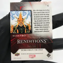Marvel Card Electro 6 Orange /299 Fleer Upper Deck Renditions [NM] - Image 3
