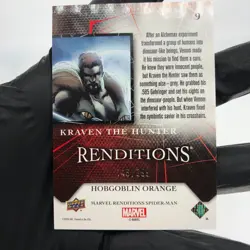 Marvel Card Kraven 9 Orange /299 Fleer Upper Deck Renditions [NM] - Image 3