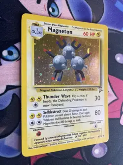 Pokemon TCG Magneton Base Set Holo Rare Card 9/102 WOTC Lp - Image 2