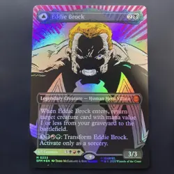 [FOIL] Eddie Brock Borderless SPM Black Mythic Rare MTG Marvel Spider-Man - Image 1