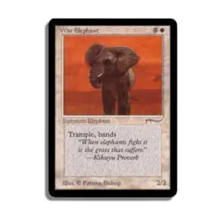WOTC MtG Arabian Nights War Elephant - Dark (C3) EX - Image 1