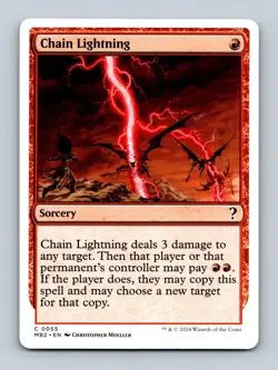 Chain Lightning (White Border) Mystery Booster 2 Non-Foil MTG NM - Image 1