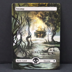 Swamp (240) - Full Art Altered Borderless - MTG Zendikar - LP - Image 1