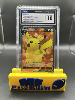 2022 POKEMON BRILLIANT STARS ULTRA RARE-HOLO #157/172 PIKACHU V CGC 10 GEM MINT - Image 1