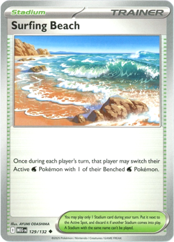Surfing Beach 129/132 - Mega Evolution - Pokemon - NM/M English - Image 1