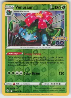 Venusaur Reverse Holo Holo Rare Pokemon GO 003/078 LP-NM - Image 1
