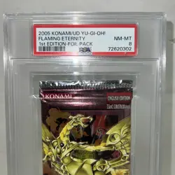 PSA 8 2005 YuGiOh booster Foil pack Flaming Eternity 1st Edition - Image 2