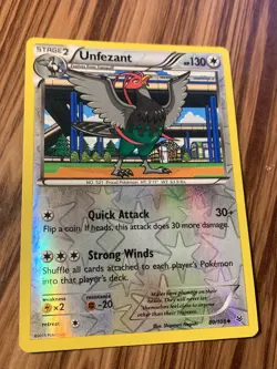 Unfezant 80/108 Reverse Holo Pokemon XY - Roaring Skies TCG Card - Image 3
