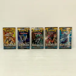 5x Sun And Moon Base Art Set Sealed Pokemon Card Booster Pack - Image 1