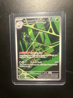 Pokemon TCG Destined Rivals Team Rockets Spidops Illustration Rare Card 187/182 - Image 1