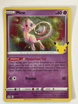 Pokemon Mew TCG Holo Rare Card Celebrations 011/025 LP Condition - Image 1