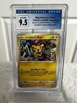 Japanese Pokemon Mischievous Pichu 214/S-P Sword & Shield promo CGC 9.5 - Image 1