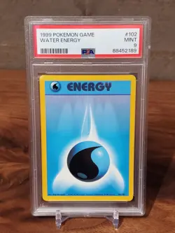 1999 Pokemon Game WATER ENERGY #102 PSA 9 MINT Base Set - Image 1