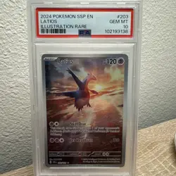 Pokemon TCG Latios Illustration Rare Surging Sparks 203/191 PSA 10 - Image 3