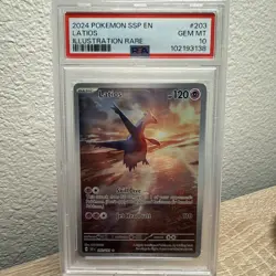 Pokemon TCG Latios Illustration Rare Surging Sparks 203/191 PSA 10 - Image 4