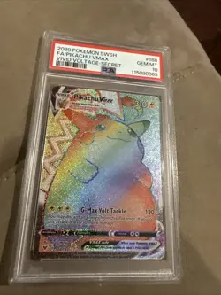 2020 POKEMON SWORD & SHIELD VIVID VOLTAGE SECRET FULL ART/PIKACHU VMAX PSA 10 - Image 2