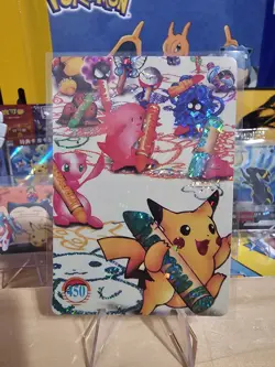 1999 Vintage Pocket Monsters Vending Prism - Pikachu, Mew, Ditto Crayons #450 - Image 1