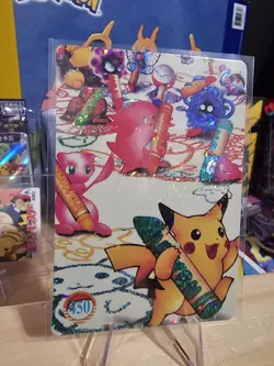 1999 Vintage Pocket Monsters Vending Prism - Pikachu, Mew, Ditto Crayons #450 - Image 2