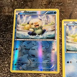 2016 Pokemon XY - Steam Siege Reverse Foil Oshawott #30 With Non Holo Bundle - Image 2