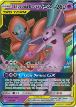 NM-Mint Espeon & Deoxys Tag Team GX - 72/236 - Ultra Rare Pokemon Unified Minds - Image 1