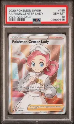 2020 Pokemon Center Lady Full Art Vivid Voltage 185/185 PSA 10 GEM MT - Image 1