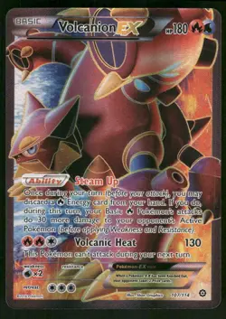 Volcanion EX (Full Art) 107/114 Ultra Rare Holo NM Pokemon XY - Steam Siege - Image 1