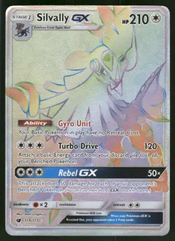 Silvally GX (Secret) 119/111 Secret Rare Holo NM Pokemon SM - Crimson Invasion - Image 1