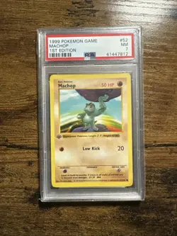 Pokemon TCG Machop 1st Edition Base Set 52/102, Regular Rare, MP, 1999 - Image 1