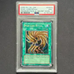 PSA 9 YuGiOh War-Lion Ritual PP02-EN002 Secret Rare Premium Pack 2 MINT - Image 1