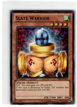 Yu-Gi-Oh! Slate Warrior Common BP01-EN121 Moderately Played 1st Edition - Image 1