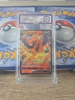 Pokemon TCG Charizard V Darkness Ablaze Half Art Card 019/189 ACE 9 Mint - Image 1