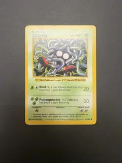 Pokemon TCG Tangela Shadowless Base Set, Common Card 66/102, LP Condition - Image 1