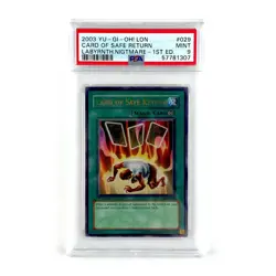 PSA 9 YuGiOh Card of Safe Return LON-029 1st Edition Labyrinth of Nightmare MINT - Image 1