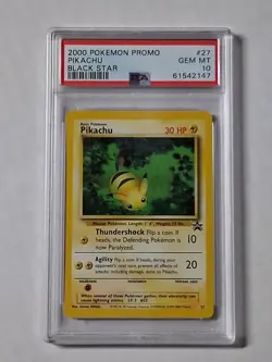 POKEMON CARD PIKACHU BLACK STAR PROMO #27 GRADED PSA 10 GEM MINT VINTAGE WOTC - Image 1