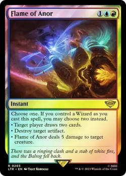 LTR Foil FLAME OF ANOR 1x Rare Lord of the Rings MTG NM - Image 1