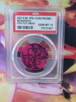 Pokemon Morpeko 2021 Capsule Vending Series Graded Coin PSA 10 - Image 1
