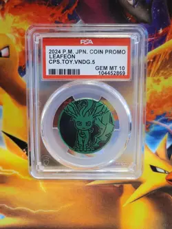 Pokemon Leafeon 2024 Japanese Capsule Vending Vol. 5 Graded Coin PSA 10 - Image 1