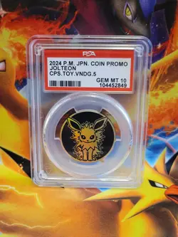 Pokemon Jolteon 2024 Japanese Capsule Vending Vol. 5 Graded Coin PSA 10 - Image 1